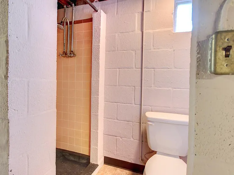 Basement toilet and shower