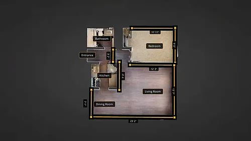 Floor plan 1-Bedroom