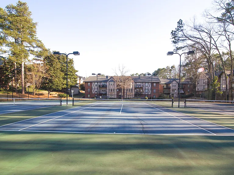 Lighted tennis court