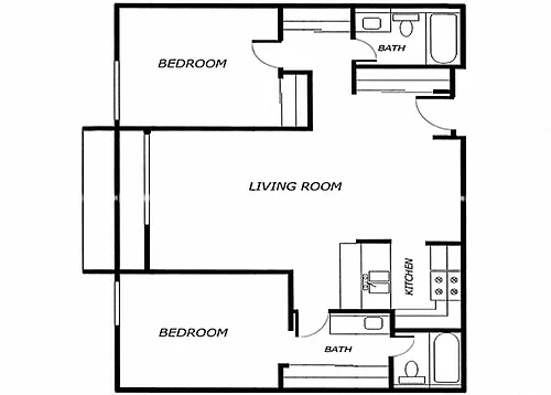 Floor plan 2 BED 2BATH