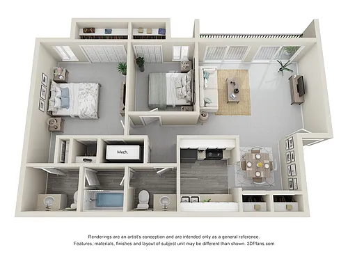 Floor plan 2x1.5 FL 750sf