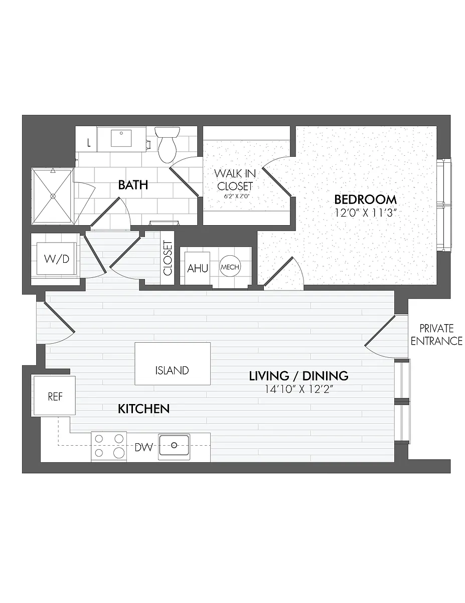 Floor plan 1 Bed/1 Bath-A5