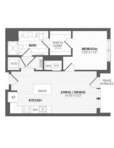 Floor plan 1 Bed/1 Bath-A5