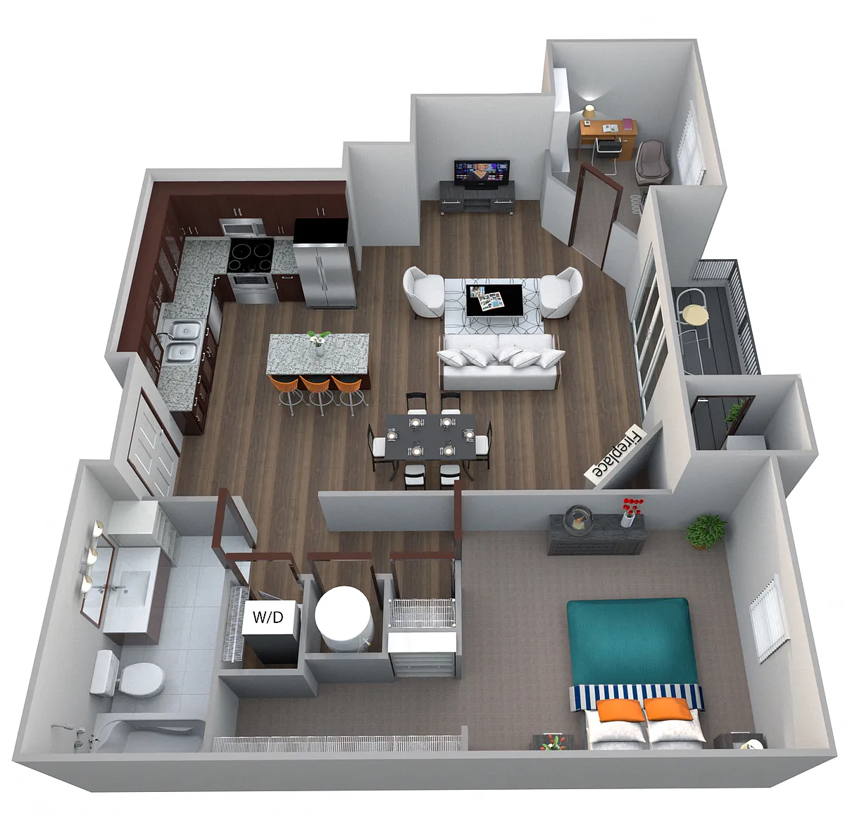 Floor plan Quail with Den