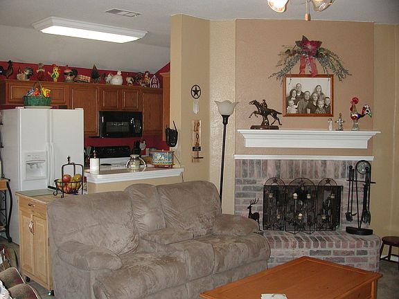 The family room is open to the kitchen and dining area.