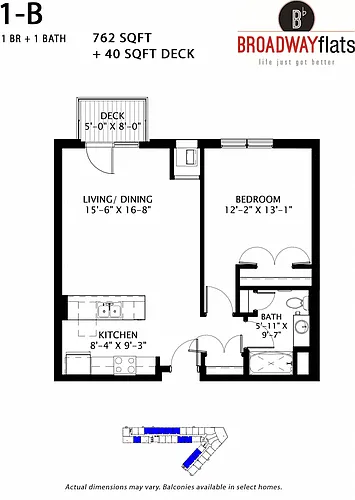 Floor plan One Bedroom B