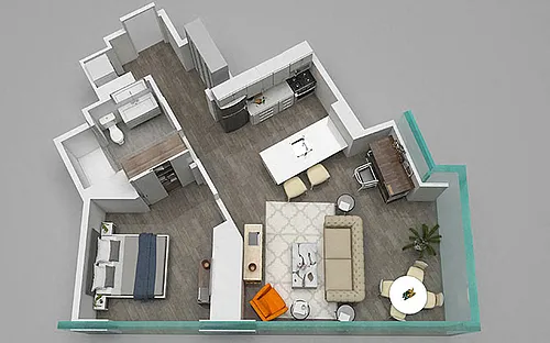 Floor plan One Bedroom 09/07