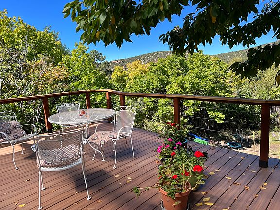 deck overlooking orchard