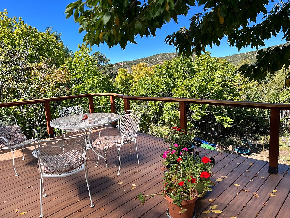 deck overlooking orchard