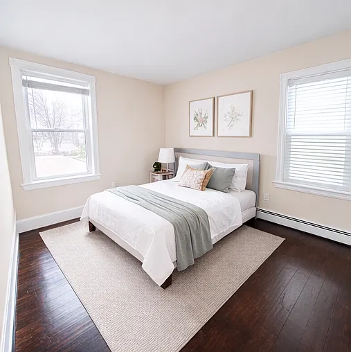 Bedroom 3 rendered with furniture to show what's possible
