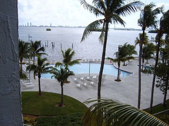 see pool and Bay from balcony