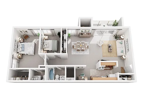 Floor plan 2 Bedroom 1.5 Bath