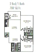 Floor plan 788 SqFt