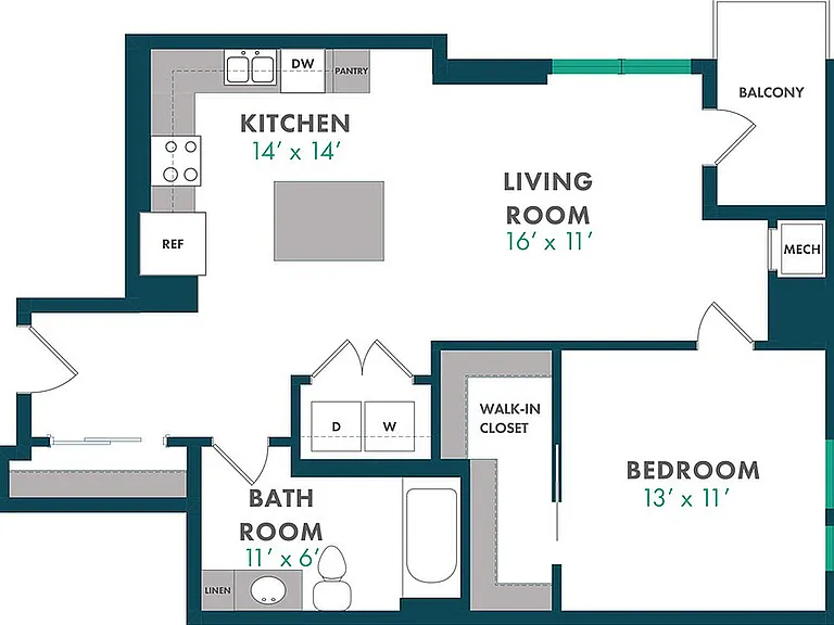 Floor Plan Y | Domain | Apartments in Madison, WI Floor Plan Y | Domain | Apartments in Madison, WI