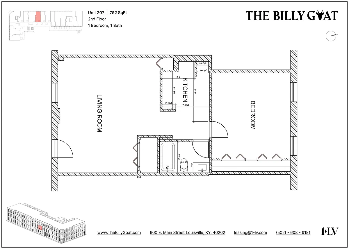 Floor plan 1 Bedroom 1 Bath Suite