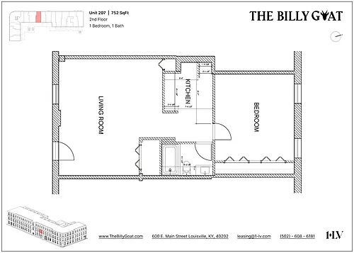 Floor plan 1 Bedroom 1 Bath Suite