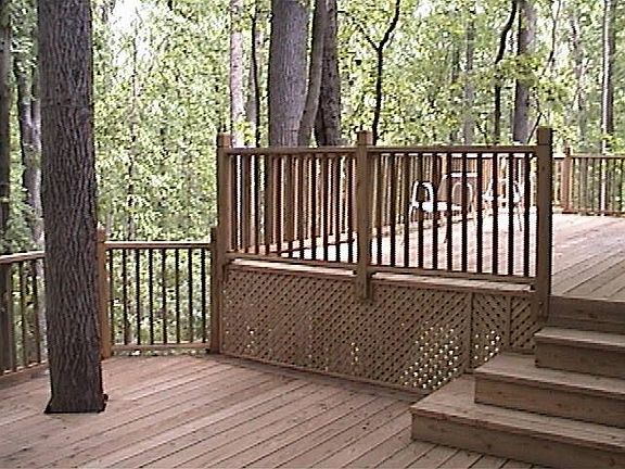 bi-level rear deck view into woods