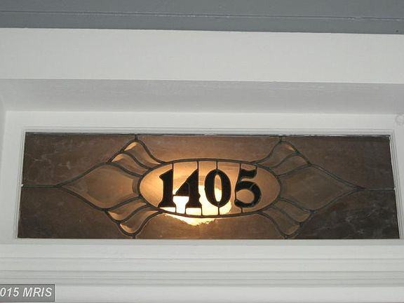 Transom window with address