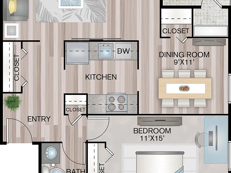 870 Sq. Ft. 870 Sq. Ft.