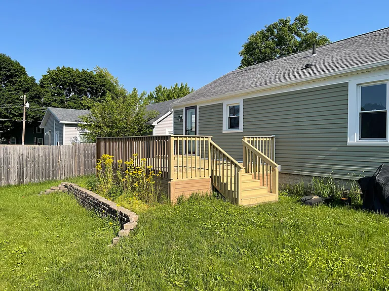 Back deck and backyard.