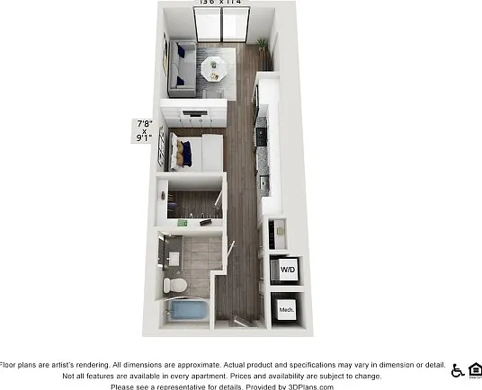 Studio | 566 sq ft Studio | 566 sq ft