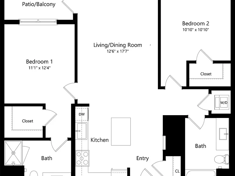 B1 floor plan Aria on the Row