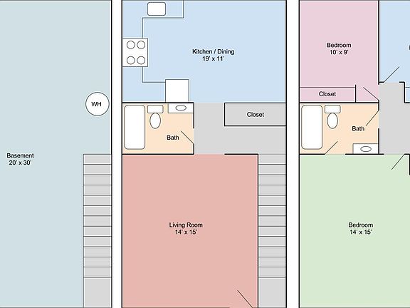3 Bedroom Townhouse Floorplan