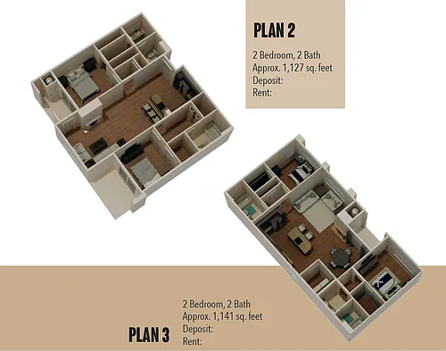 Floor plan 2 Bedrooms, 2 Bathrooms