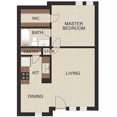 Floor plan One Bed