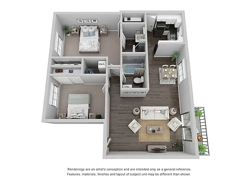 Floor plan The Swan Two Bed Two Bath