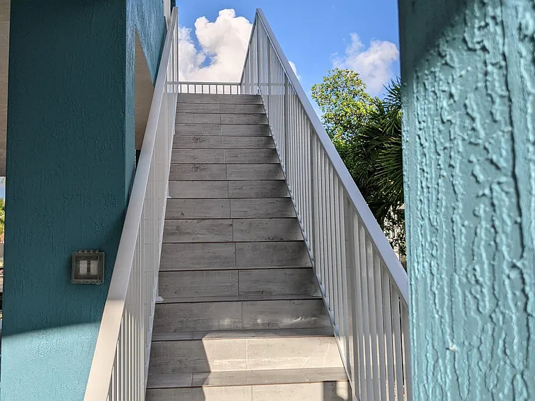 Stairs leading to the entrance to the home- not shared.