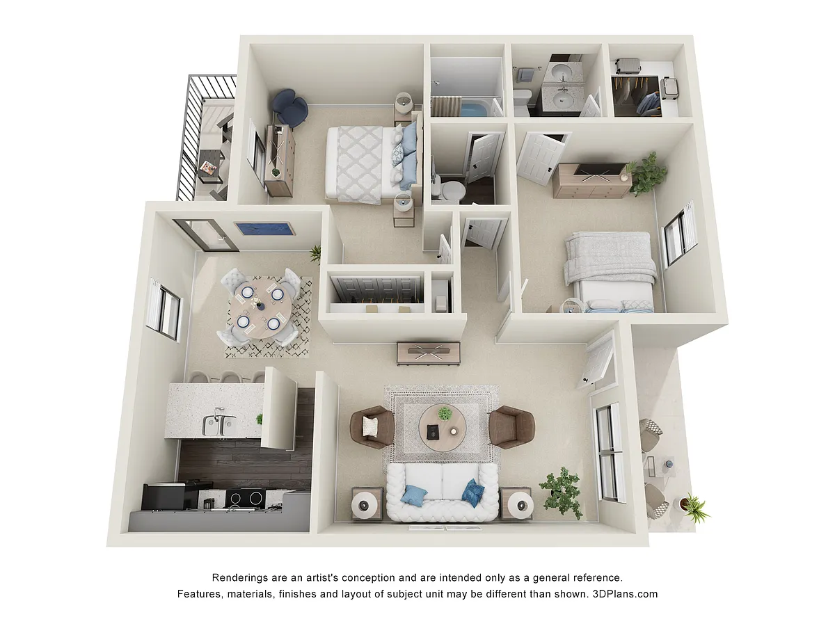 Floor plan 2 Bedroom 1.5 Bathroom