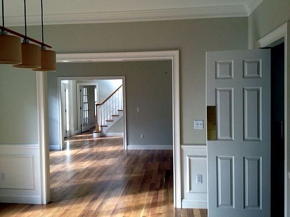 Fresh paint, refinished floors (view from dining to office