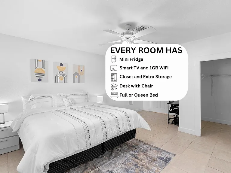 Room #7 The Zen Den 

Double-occupancy king suite with TV, walk-in closet & shared bath Sanford, FL