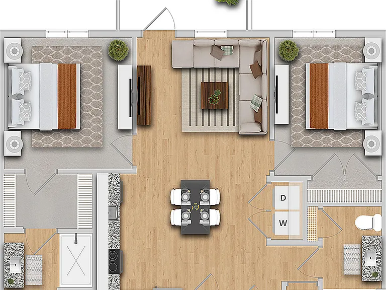 Cypress | 2x2 | 965 sf Cypress | 2x2 | 965 sf