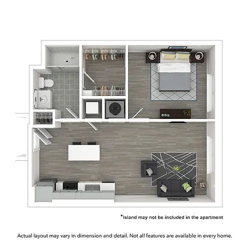Floor plan 1x1 680 SF