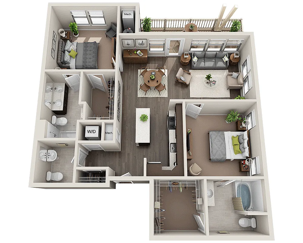 Floor plan Two Bedroom B2.5
