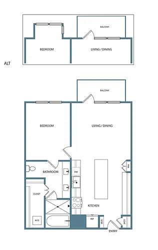 Floor plan 1 Bedroom 1 Bathroom A3