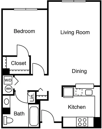 Floor plan 1 Bedroom H
