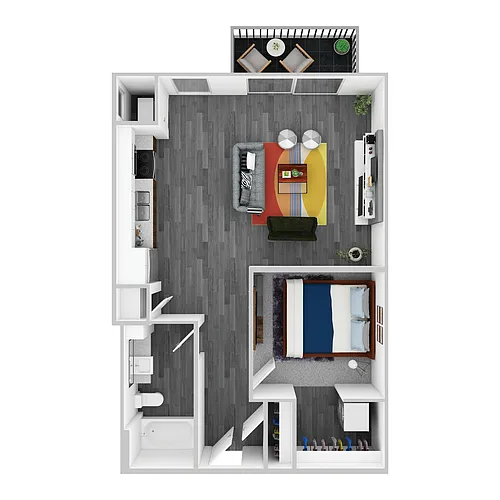 Floor plan 1 Bedroom Alcove C