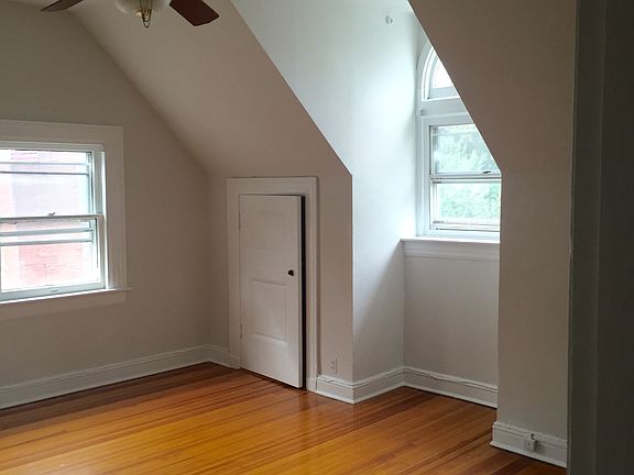 Bedroom #1, ceiling fan, 2 closets and dormer window