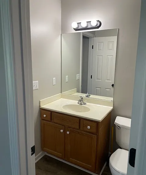 Bathroom vanity on main level