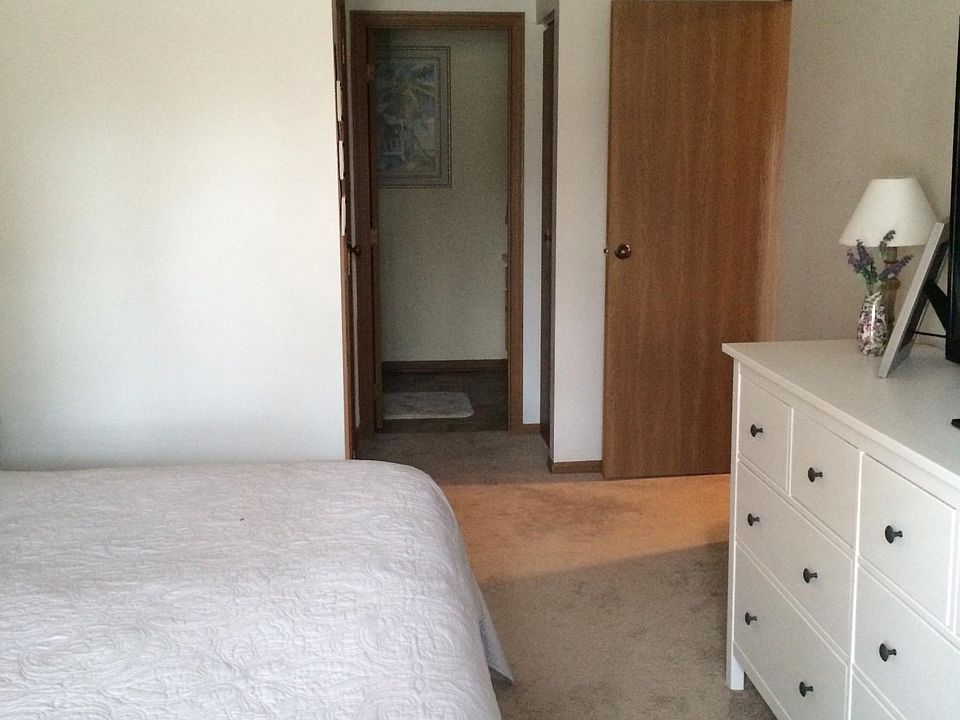 Master bedroom has walk-in closet and private bathroom with tub/shower.