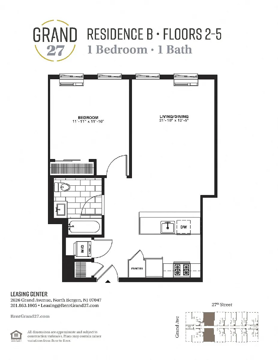 Floor plan 1 Bedroom 1 Bathroom B
