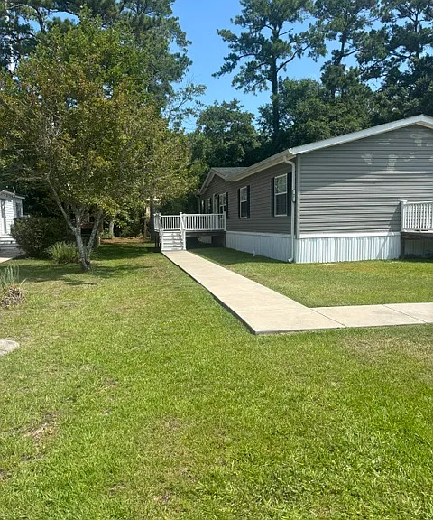 front porch and sidewalk