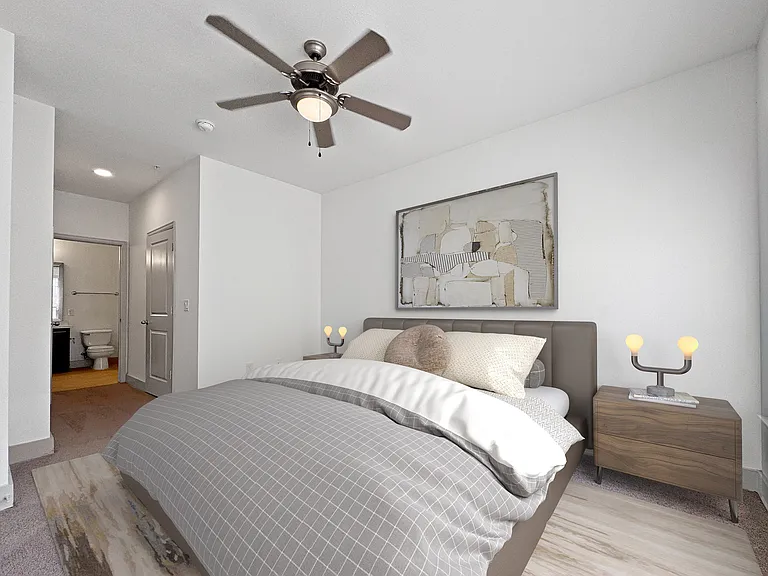 Unwind in this beautifully designed bedroom, where comfort meets style.
