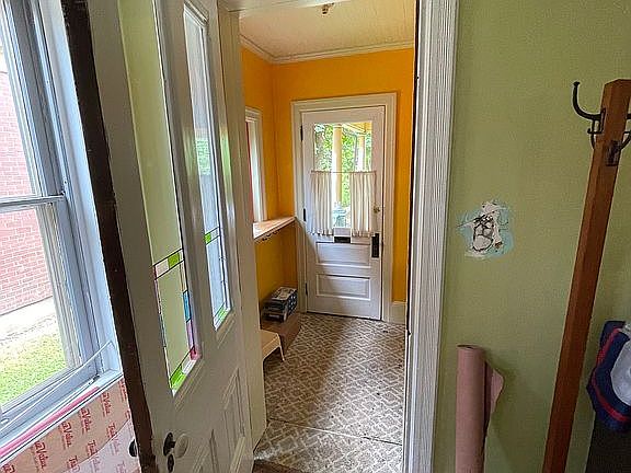 Stained glass in both doors.