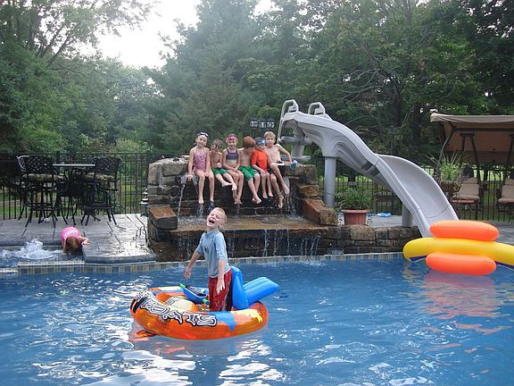 Pool, Waterfall and Slide