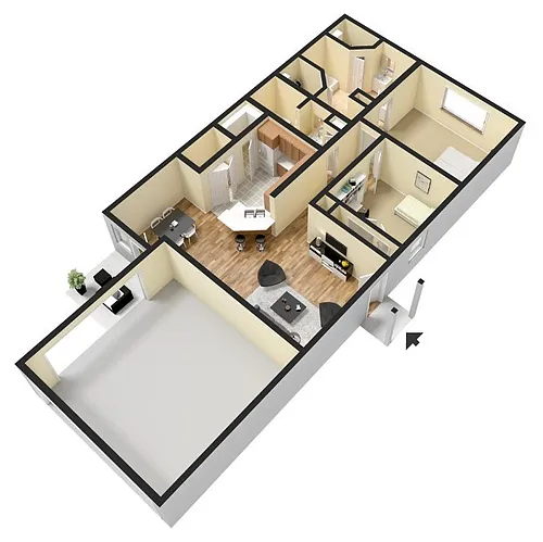 Floor plan 2x2a - 2 Bedroom 2 Bath