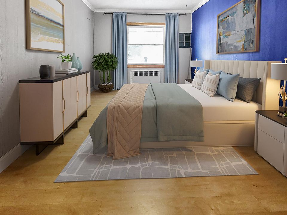 Bedroom 1. Virtually staged for appearance.